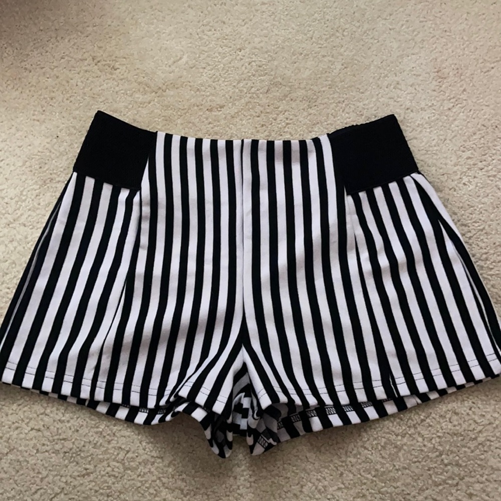 Black striped shorts